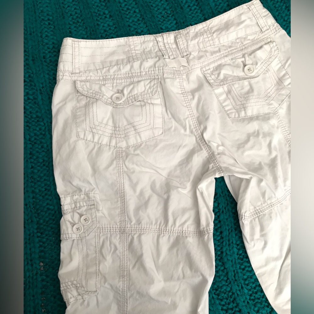 Y2k Aeropostale White Low Rise Cargo Capri Pants Gem
